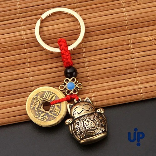 Vintage keychain lucky cat - -,