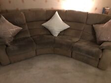 curved electric recliner sofa & footstool