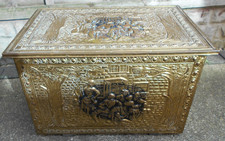 VINTAGE BRASS & WOOD COAL LOG