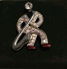 Butler & Wilson Crystal Saxophone Brooch In Gold RRP 38.99