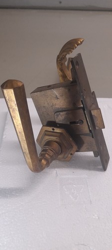 Antique brass door lock - antique,