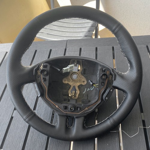 Black sewing leather steering - leather,