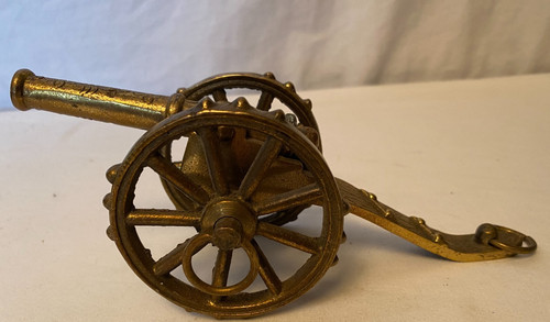 Vintage brass cannon - brass,