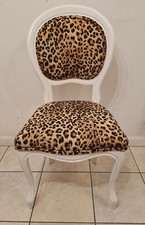 STUNNING LEOPARD PRINT WHITE DINING / ACCENT CHAIR