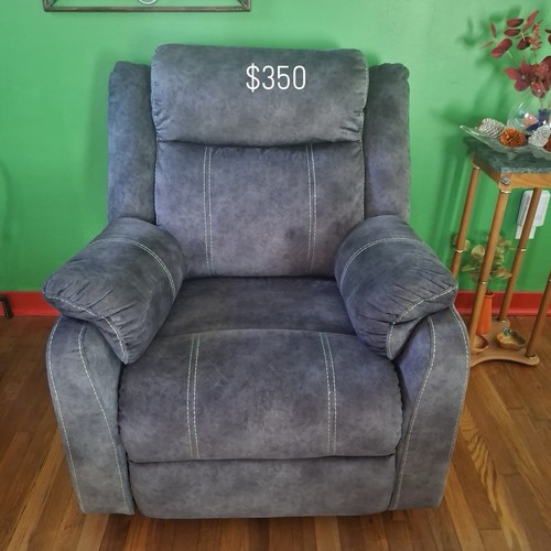 Gray upholstered recliner - upholstered,