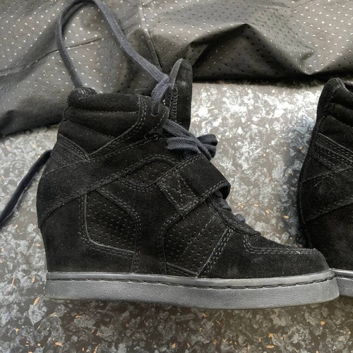 Ash limited black suede wedge - ash,