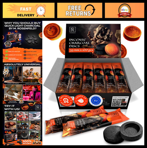 100 charcoal discs - charcoal,