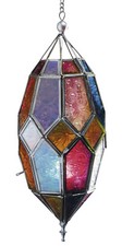 Hanging Moroccan Style Glass T Light Lantern for outdoor or indoors