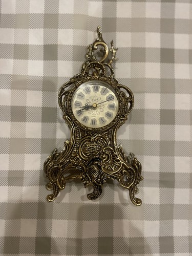 Vintage table clock - vintage, gold