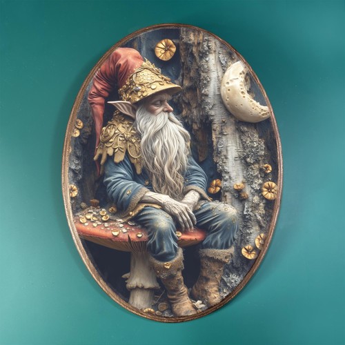 Forest gnome wooden - wooden, plaque
