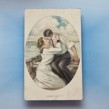 Artist Signed Postcard 1916 Passion Couple Boat Oars Clarence F Underwood