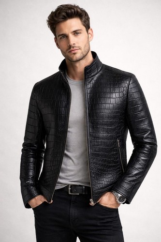 Men black crocodile - men's,