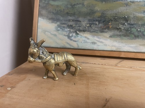 Vintage donkey brass ornament - vintage,