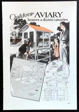 Outdoor Aviary 1934 Design How-To build PLANS 42" x 42" Wooden