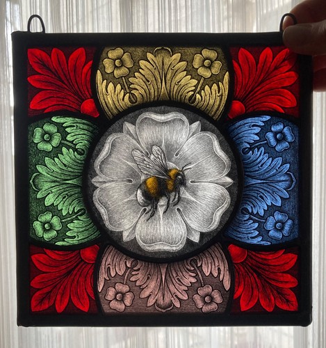 Stained glass suncatcher panel - stained,