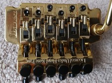 IBANEZ Floyd Rose Lic GOLD Tremolo BRIDGE 6 string w Whammy Bar Arm **NICE**