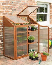 Small Wooden Greenhouse Hardwood Mini Rowlinson Cold Frame Garden 840L Quality