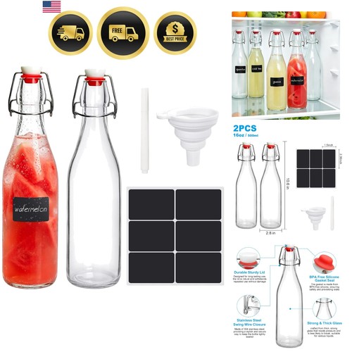 2pcs 16oz swing top bottles - bottles, |