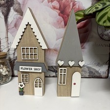 Pair of Large Wooden Flower