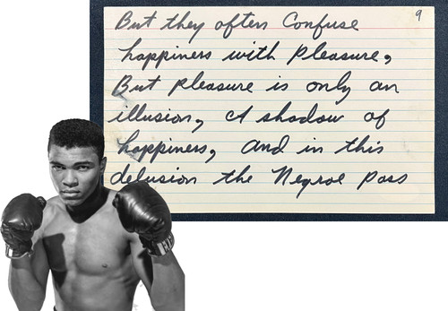 Muhammad ali handwritten note - ali,