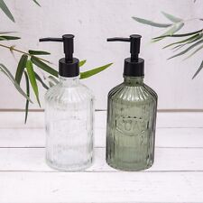 Clear & Green Soap Bottles