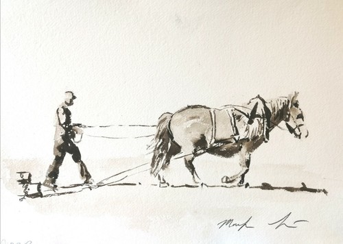 Original ploughing horse - original,