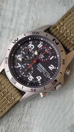 Seiko 7t92 0dx0 mens military - 7t92-0dx0,