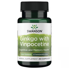 Ginkgo with Vinpocetine 60 Capsules Swanson Health Products