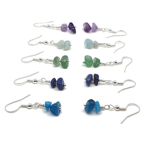 Earrings small gemstone - earrings,