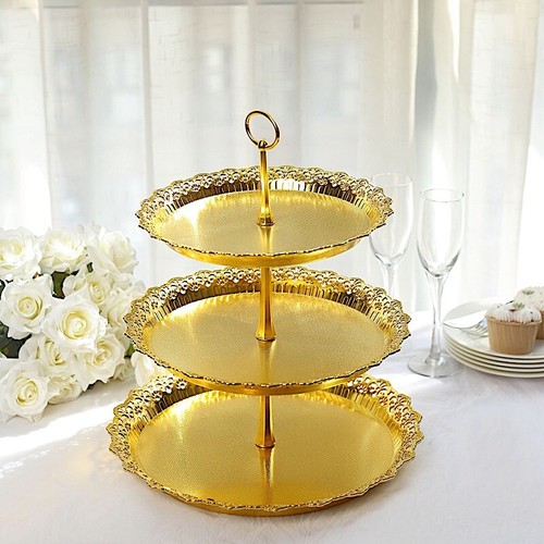 Metallic gold 3 tier - metallic,