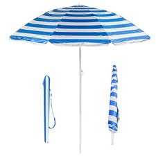 Beach Tilting Parasol Umbrella 1.7m Patio Garden Outdoor UV Protection Sun Shade