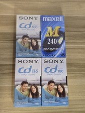 Sony CD 180 Minute 3 Hour Blank VHS Video Cassette Tapes x3 + Maxwell 240 Bundle