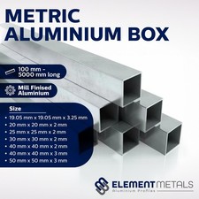 ALUMINIUM Square Box - Various Sizes / Lengths Up To 5000mm / Mill Finished