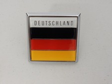 Vintage Chrome Renamel Deutschland Germany German Flag Car Badge Auto Emblem