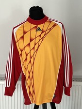 vintage 90s Adidas goalkeeper GK player red/yellow football shirt Size L
