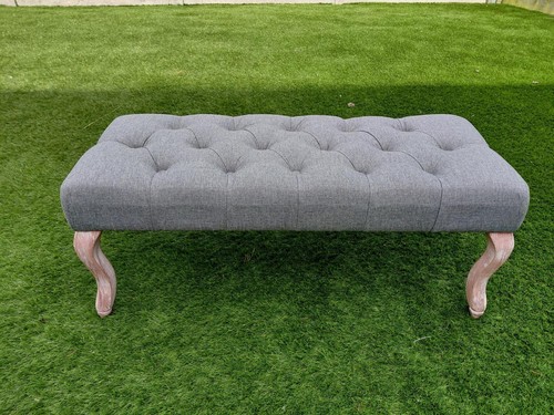 Grey upholstered ottoman - grey, bench