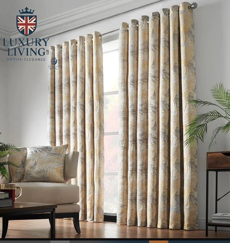 Pair curtains ochre - of, &