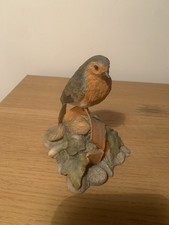 Ayres Fine Arts Robin with Nest Figurine Detailed Border Design