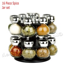 16 SPICE GLASS JAR RACK BLACK