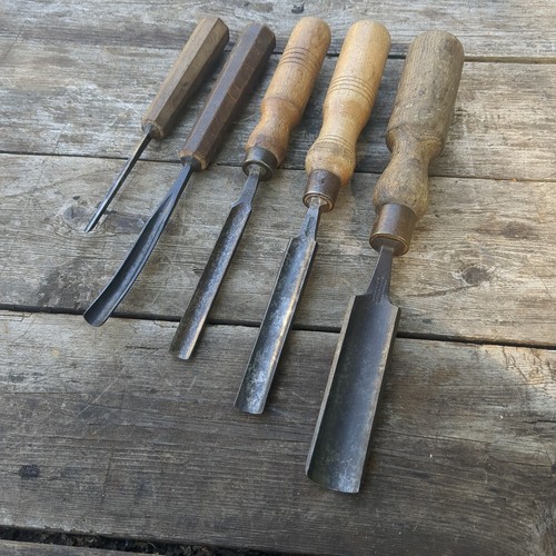 Vintage wood carving gouges - vintage, x5