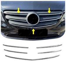 For Mercedes VITO W447 FACELIFT 2019 TO 2023 Chrome Front Grill 5 pcs S.STEEL