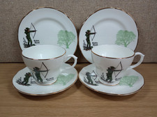 Vintage Pall Mall Ware Robin Hood English Bone China Tea Cup Saucer & Side Plate