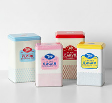 Kitchen Storage Canister Jars Tin Container Metal Caster/Icing Sugar Storage Tin