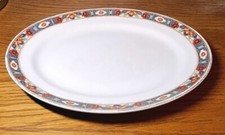 Vintage Hughes Longport Oval Serving Plate – 31x25cm – Floral Border – England