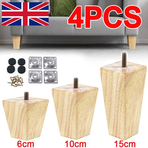 Set wooden legs square - 4,