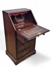 Antique style mahogany small writing bureau - desk with drawers