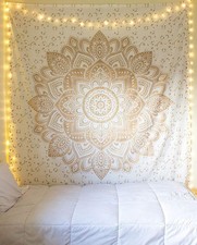 Raajsee Metallic Gold Tapestry
