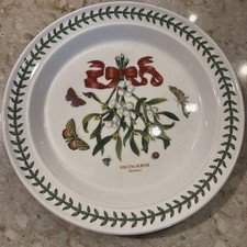 Portmeirion The Botanic Garden MISTLETOE 10.5” Dinner Plate Made In Britain EUC