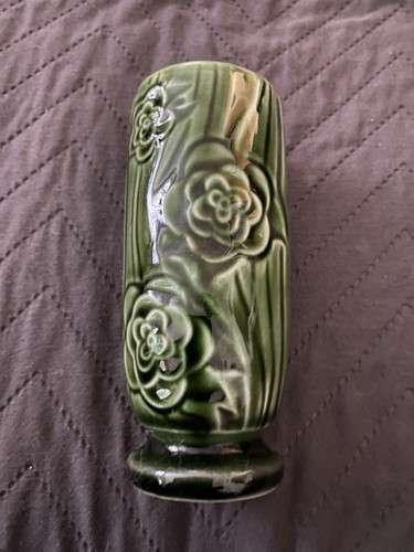 Sylvac green glazed vase - glazed,