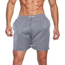 Mens Short Swimming Board Short Swim GYM Trunks Swimwear Beach Summer Boys Grey
